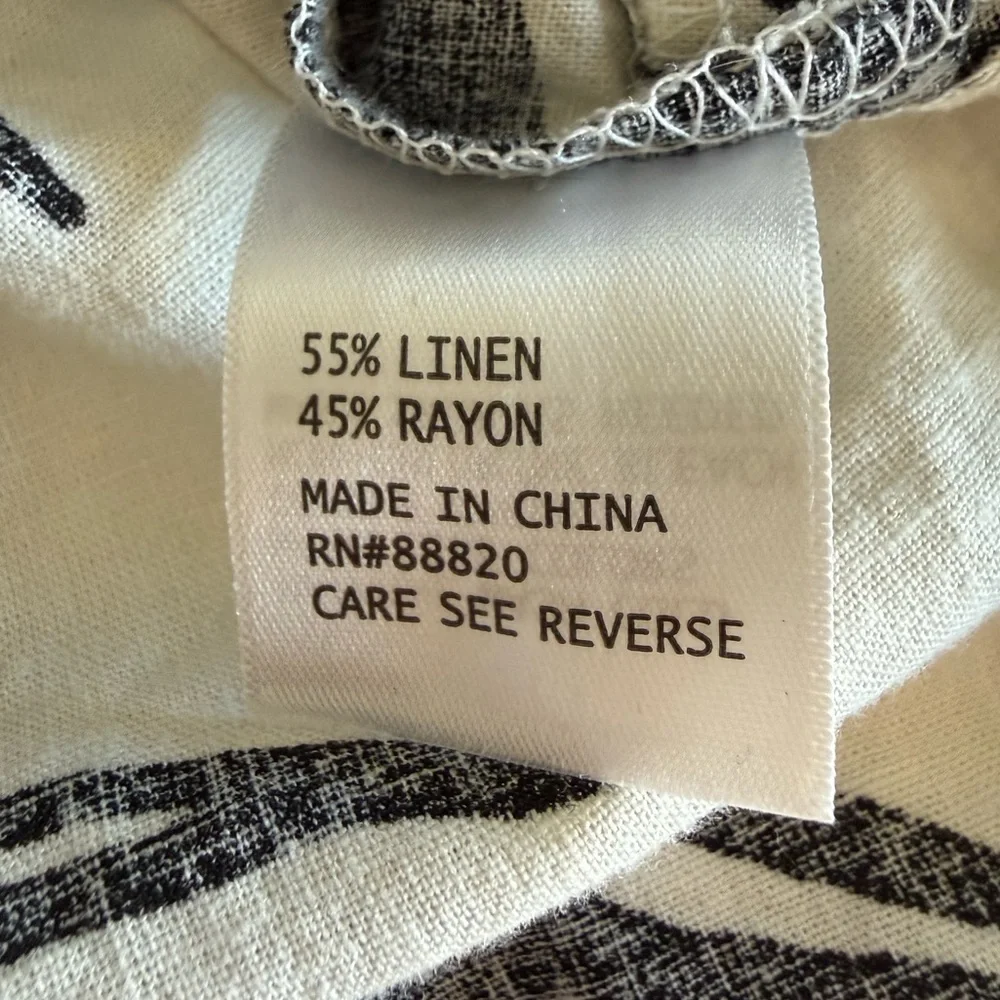 RACHEL ZOE Tie-Front Cropped Long Sleeve Linen Blend Top - Small - Picture 7 of 8